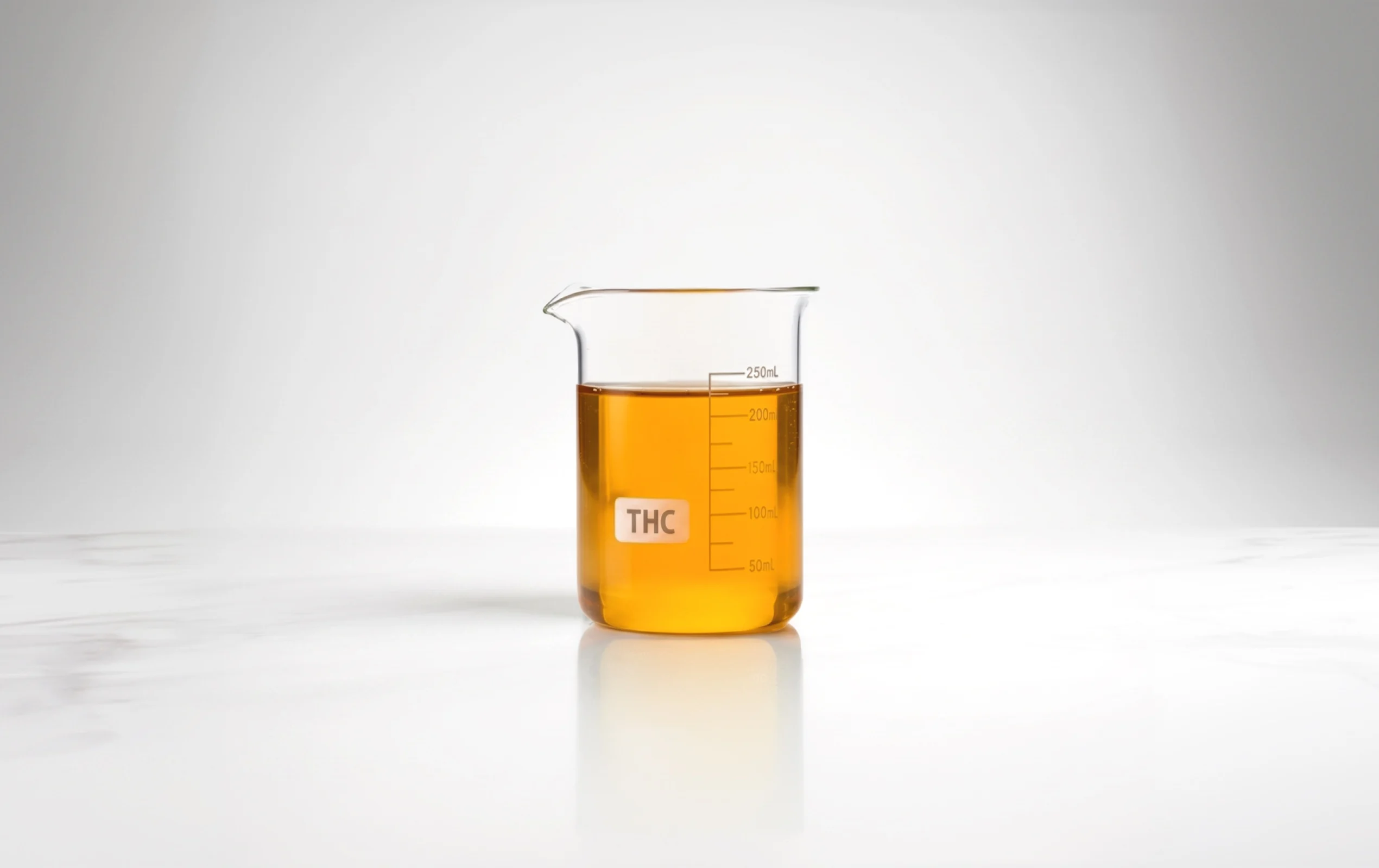 Bulk cannabis extract in a laboratory beaker