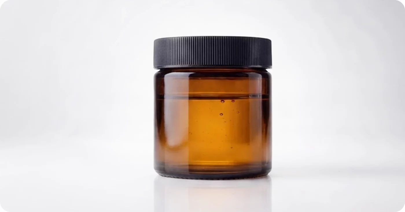 Live resin cannabis extract in an amber glass jar